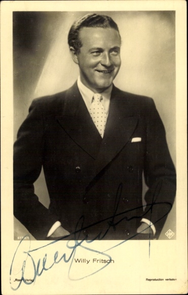 Ak Schauspieler Willy Fritsch, Portrait, Ross Verlag 6179 1, UFA Film, Autogramm
