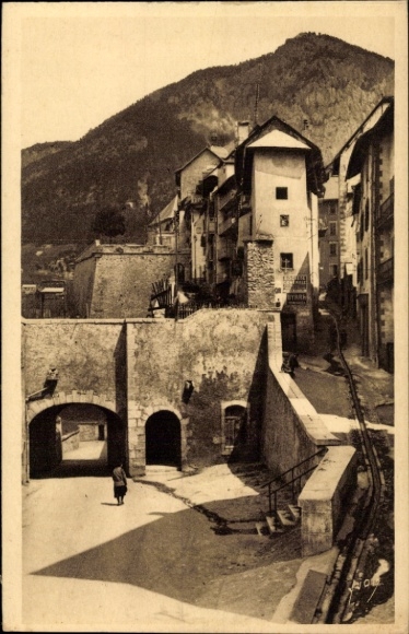 Postcard Briançon Briancon Hautes-Alpes, city view, old buildings, mountain scenery, quiet scenery, pedestrian