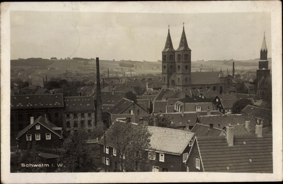 Ansichtkaart Schwelm in Westfalen, panorama van de plaats