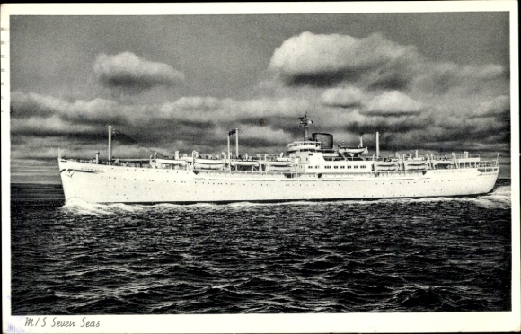 Postcard Steamship MS Seven Seas, Europe Canada Line