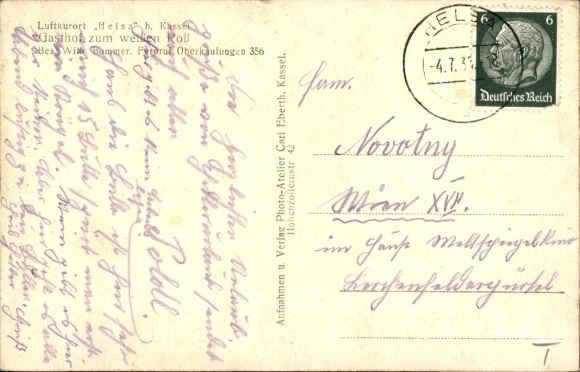 Postcard Helsa in Hesse, Gasthof zum Weißen Roß, interior view