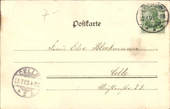 Postcard Lüchow in Wendland, partial view, Amtsturm