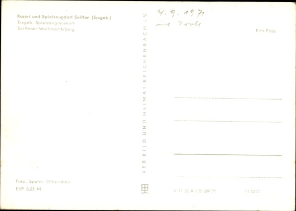 Postcard Seiffen in the Ore Mountains, Toy Museum, Seiffen Christmas Village