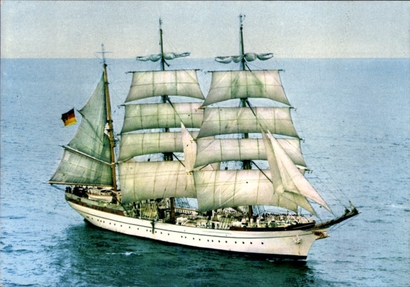 Postcard Sailing Training Ship Gorch Fock, German Navy