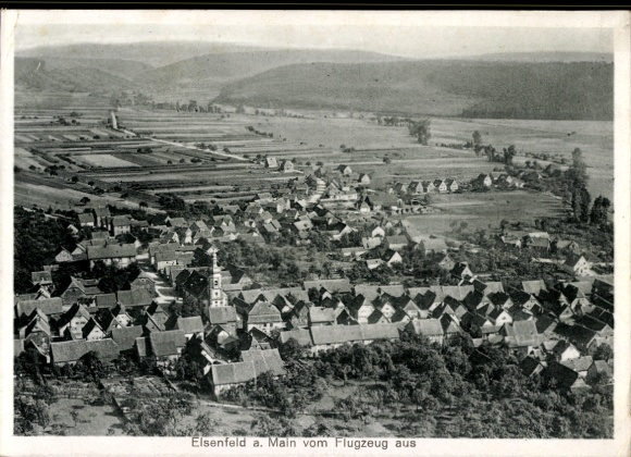 Postcard Eichelsbach Elsenfeld in Lower Franconia, aerial photograph
