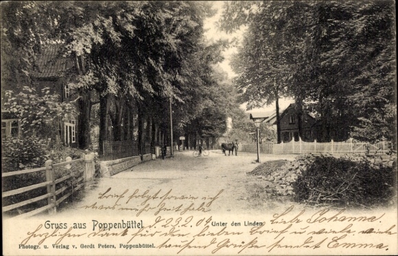 Postcard Hamburg Wandsbek Poppenbüttel, Unter den Linden