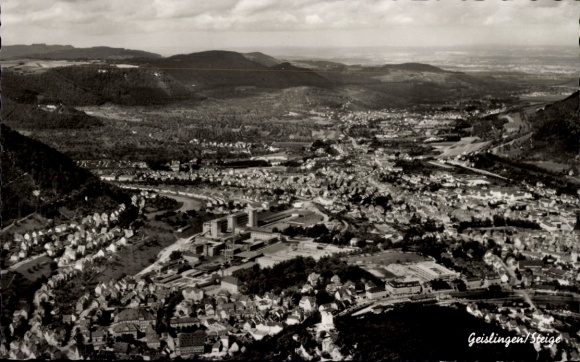 Postcard Geislingen an der Steige, aerial photograph