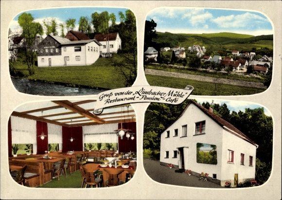 Postcard Limbach in the Westerwald, Restaurant Pension Cafe Zur Limbacher Mühle