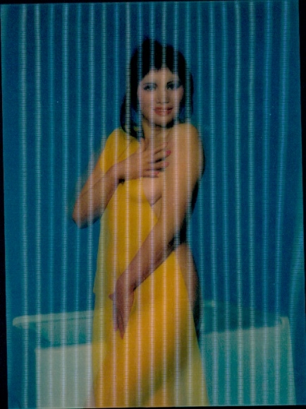 3-D Postcard Female Nude, Naked Woman, Breasts, Bather, Bathtub