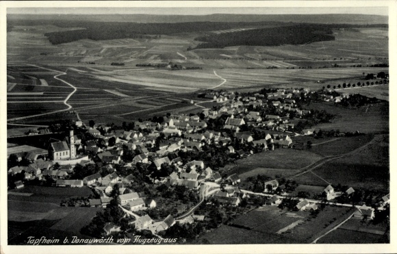 Postcard Tapfheim an der Donau Swabia, aerial photograph