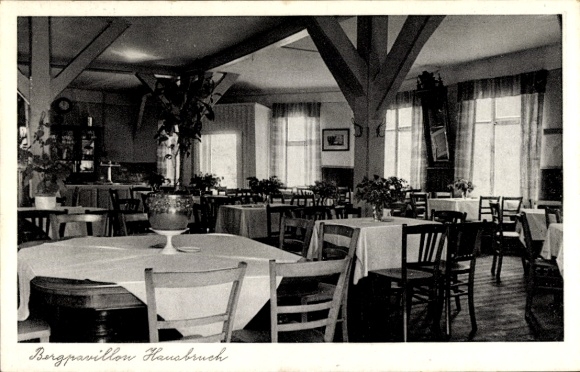 Postcard Hamburg Harburg Hausbruch, Bergpavillon Restaurant and Pension, Dining Room
