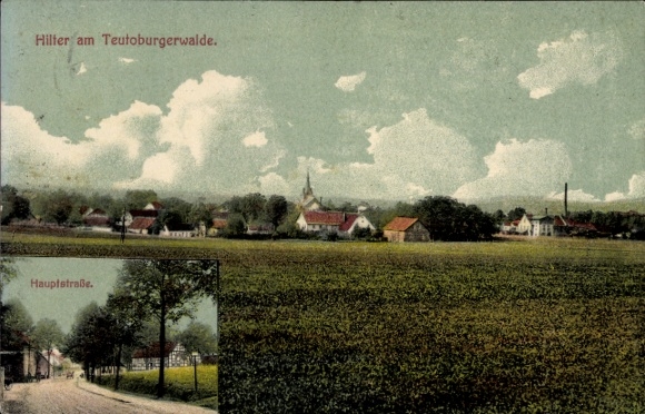 Ak Hilter am Teutoburger Wald, Hauptstraße, Totalansicht