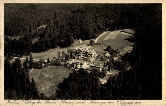 Postcard Bühlertal in the Black Forest, Kurhaus Plättig, aerial photograph