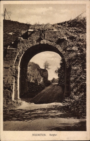 Postcard Blankenburg am Harz, Regenstein Castle, Castle Gate
