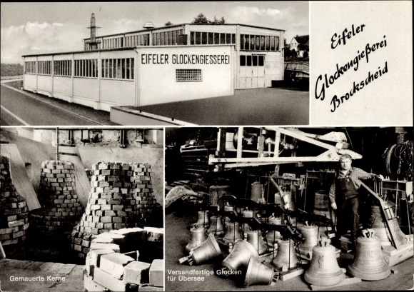 Ak Brockscheid in der Eifel, Eifeler Glockengießerei Johannes Mark, Glockengießer, gemauerte Kerne