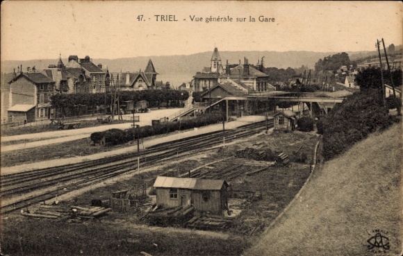 CPA Triel-sur-Seine Yvelines, Vue générale sur la Gare