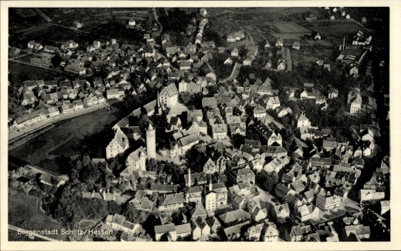Postcard Schlitz in Hesse, aerial photograph