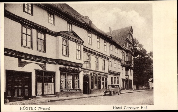 KP Höxter w Westfalii, Hotel Corveyer Hof, restauracja piwna, samochód