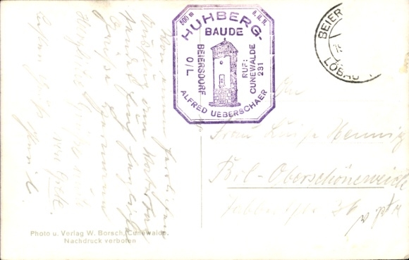 Postcard Beiersdorf Oberlausitz, Huhberg Baude
