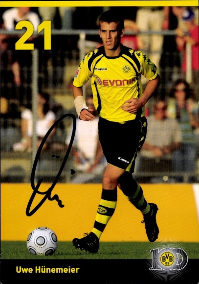 Autograph card footballer Uwe Hünemeier, BVB 09, Borrussia Dortmund, autograph