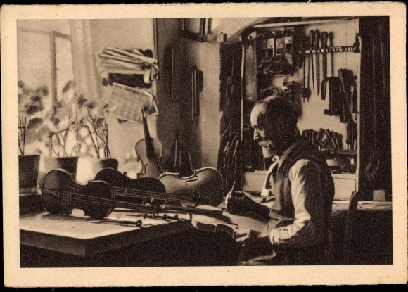 Postcard Mittenwald in Upper Bavaria, Mittenwald violin maker, WHW