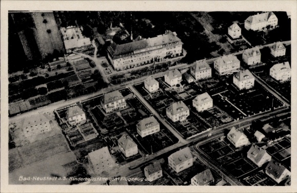 Postcard Bad Neustadt an der Saale Lower Franconia, aerial photograph, children's sanatorium