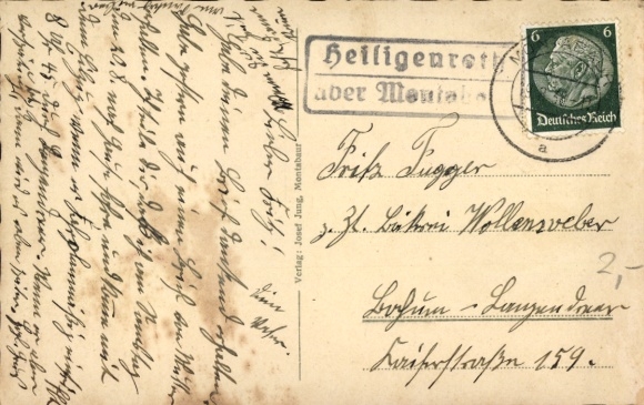 KP Landpoststempel Heiligenroth przez Montabaur