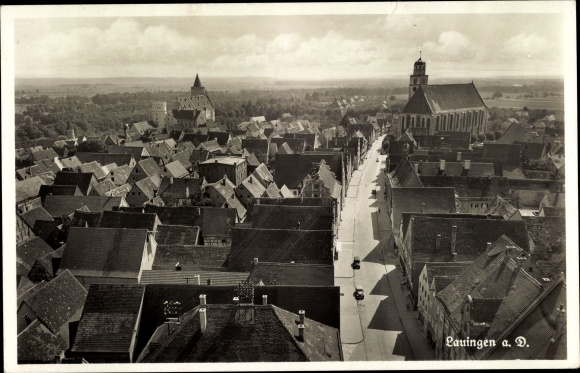 Ak Lauingen an der Donau Schwäbische Alb, stadsoverzicht