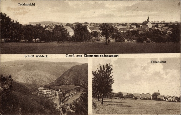 KP Dommershausen w Hunsrück, widok ogólny, zamek Waldeck