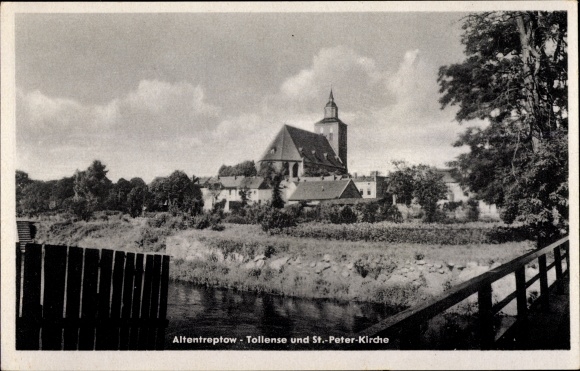 Ak Altentreptow in Mecklenburg Vorpommern, Tollense en St. Peter's Church