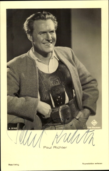 Ak Schauspieler Paul Richter, Portrait, Ross 3119/1, Autogramm