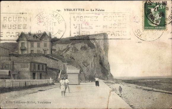 Postcard Veulettes sur Mer Seine Maritime, Falaise