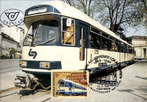 KP 100 lat Wiedeńskich Kolei Lokalnych, Tramwaj Wiedeń-Opera do Baden, Pierwszy dzień 1988