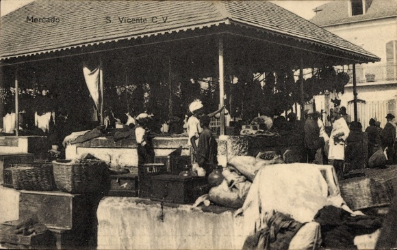 Ak São Vicente Cabo Verde Kap Verde, Markt, Marktstände