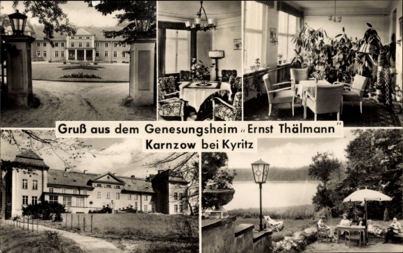 PC Karnzow Kyritz in the Prignitz, convalescent home Ernst Thälmann, interior views, view of the water