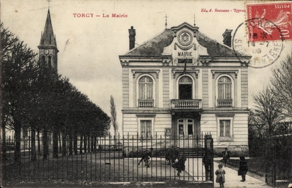 Ak Torcy Seine et Marne, Das Rathaus