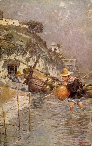 Kunstenaar Ansichtkaart Pellegrini, R., Ritorno del Pescatore