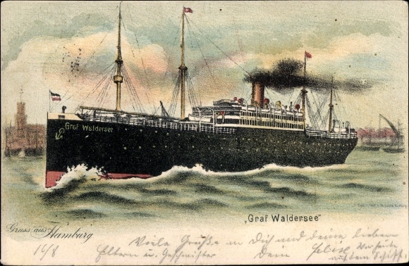 Artist PC steamship Graf Waldersee, HAPAG