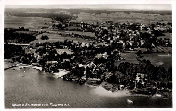 Ak Utting am Ammersee Oberbayern, Fliegeraufnahme