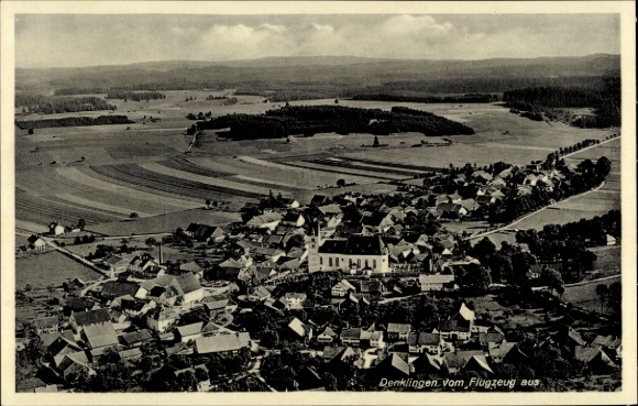 Postcard Denklingen in Schwaben Oberbayern, aerial photograph