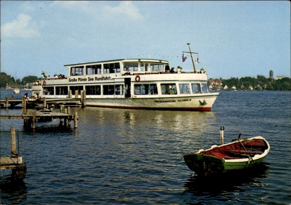 Ak Plön am See Holstein, Rundfahrt-Motorboot auf dem Plöner See