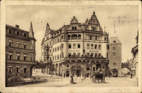 Postcard Lutherstadt Eisenach in Thuringia, Hotel Kaiserhof, Nicolaitor