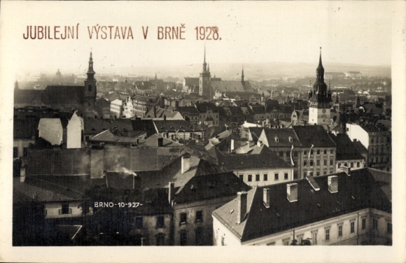 Ak Brno Brünn Südmähren, Panorama, Jubiläumsausstellung 1928