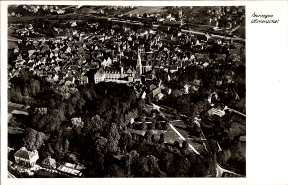 Postcard Öhringen in the Hohenlohe district of Württemberg, aerial photograph