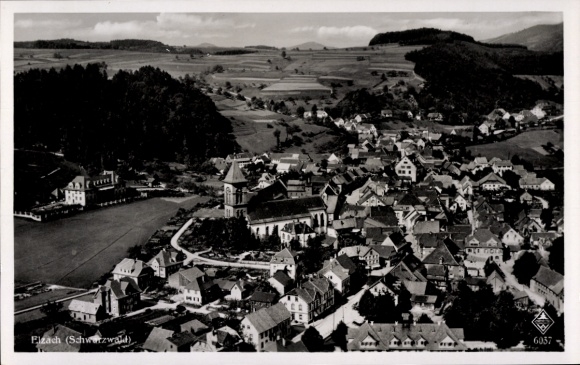 Ak Elzach im Schwarzwald, Fliegeraufnahme