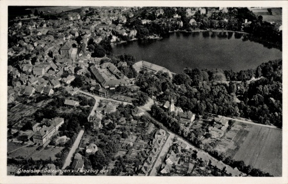 Postcard Bad Salzungen in Thuringia, aerial photograph