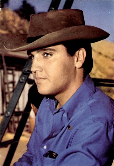 Piosenkarz i aktor Elvis Presley, portret, płonąca gwiazda