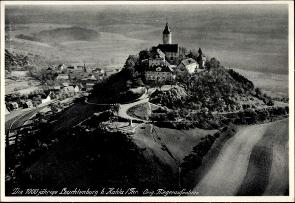 Ak Kahla in Thüringen, Leuchtenburg, s Gebäude, Luftaufnahme, Thüringen