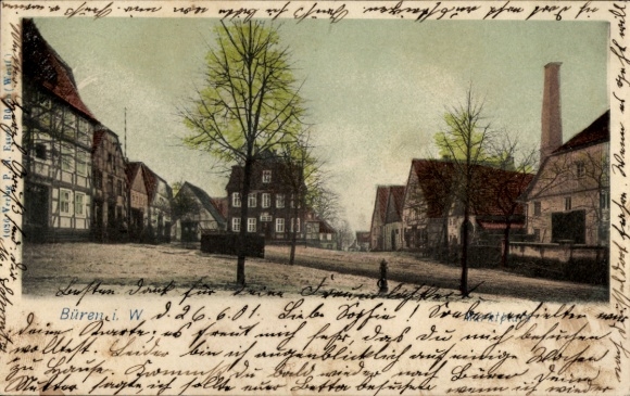 Ak Büren in Westfalen, marktplein