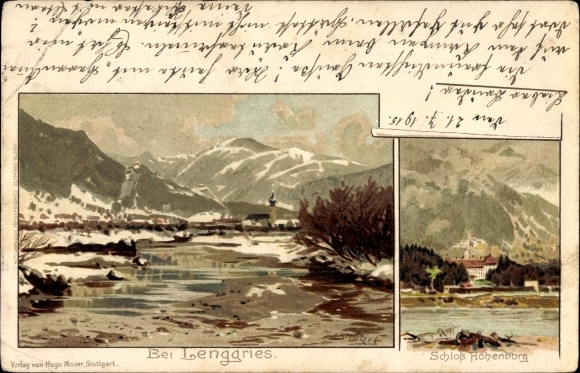 Artist Chromo-Litho Stützel, Otto, Lenggries in the district of Bad Tölz Wolfratshausen, place Hohenburg Castle
